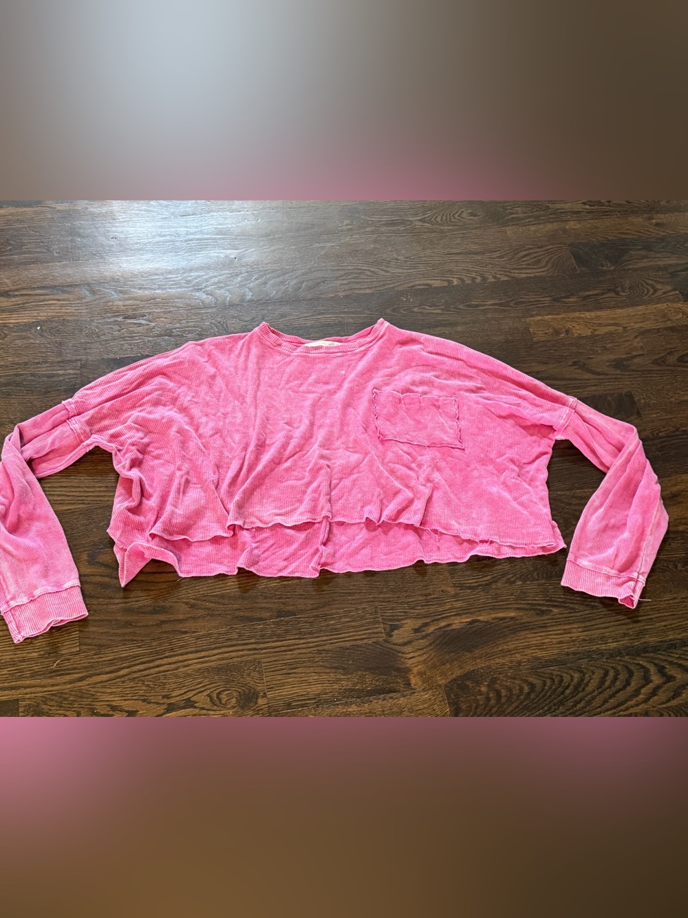 Altar'd State Hot Pink Waffle Knit Top